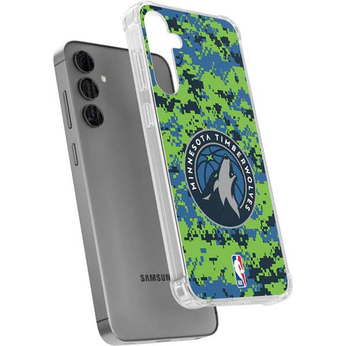 NBA Minnesota Timberwolves Digi Camo Galaxy S24 Plus Clear Case
